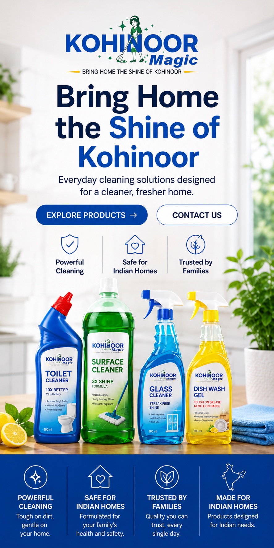 Kohinoor Magic cleaning products for Indian homes
