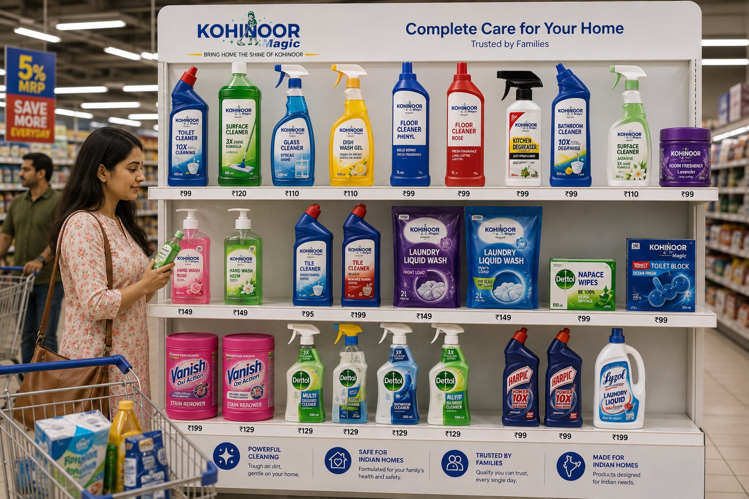 Kohinoor Super Magic product range on a retail store shelf
